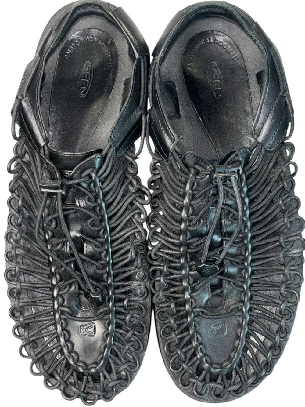 Keen UNEEK Perseid Leather Cord Sandal Sneakers Black Mens Sz 11.5